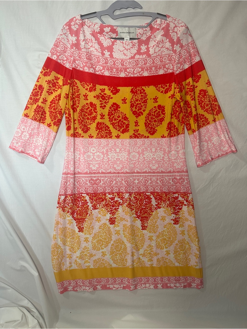 Donna Morgan Pink Floral Stripe Shift Dress